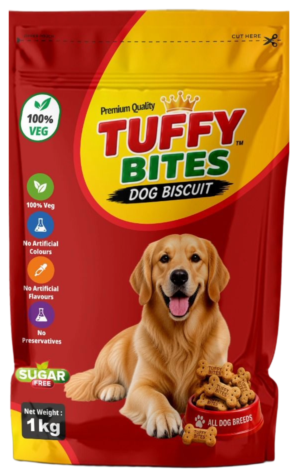 TuffyBites Pure Veg Dog Biscuits